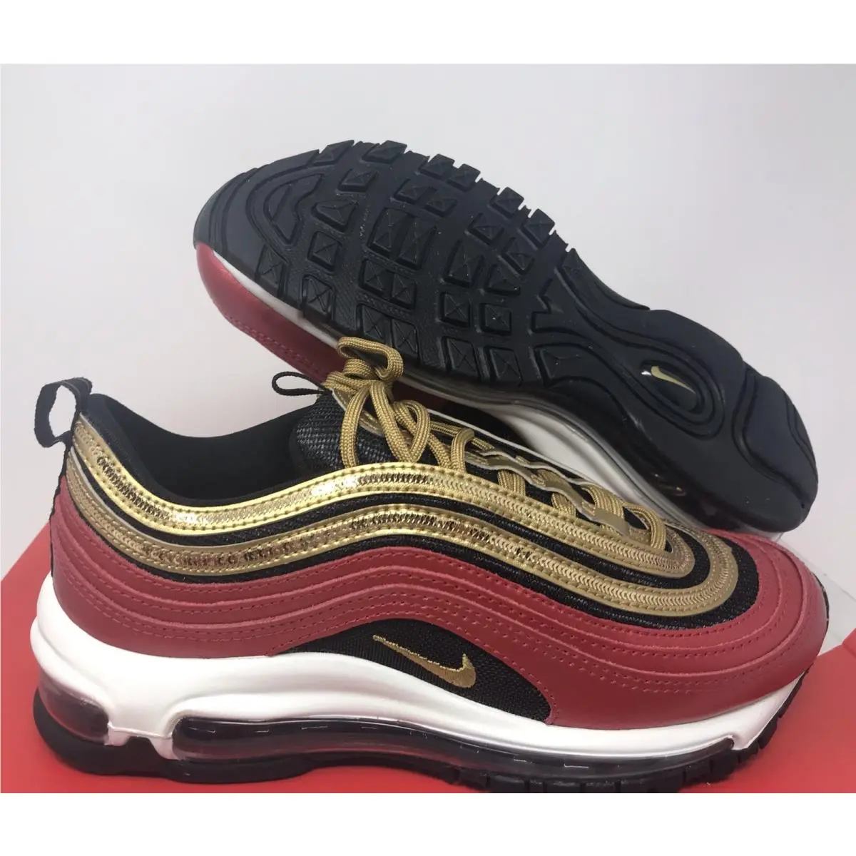 Nike Women Air Max 97 University Red-metallic Gold SZ 6 CT1148-600