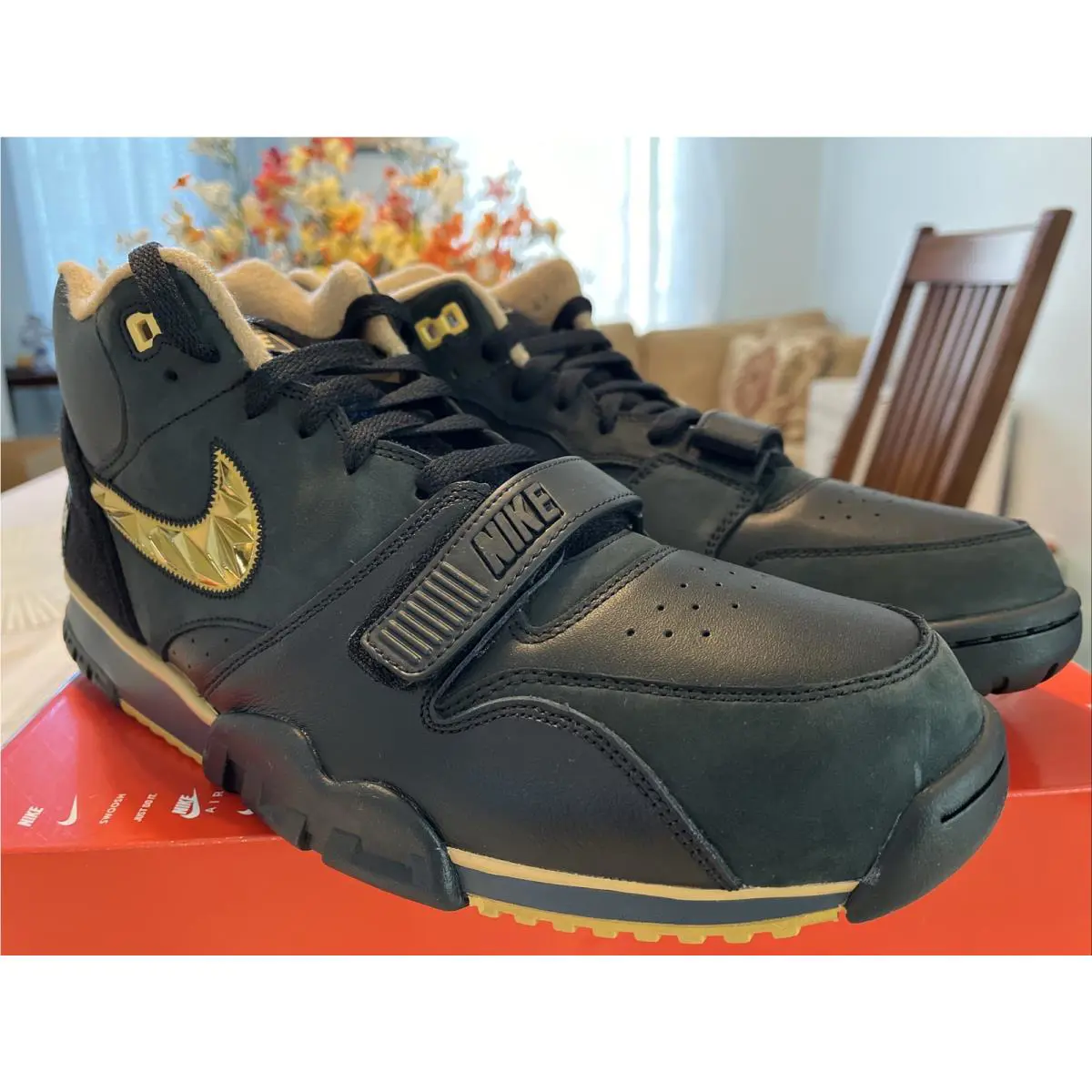 Nike shoes - Nike Air Trainer 1 - Air Trainer - FJ6196-001 - Black / Gold Leaf-Anthracite 4