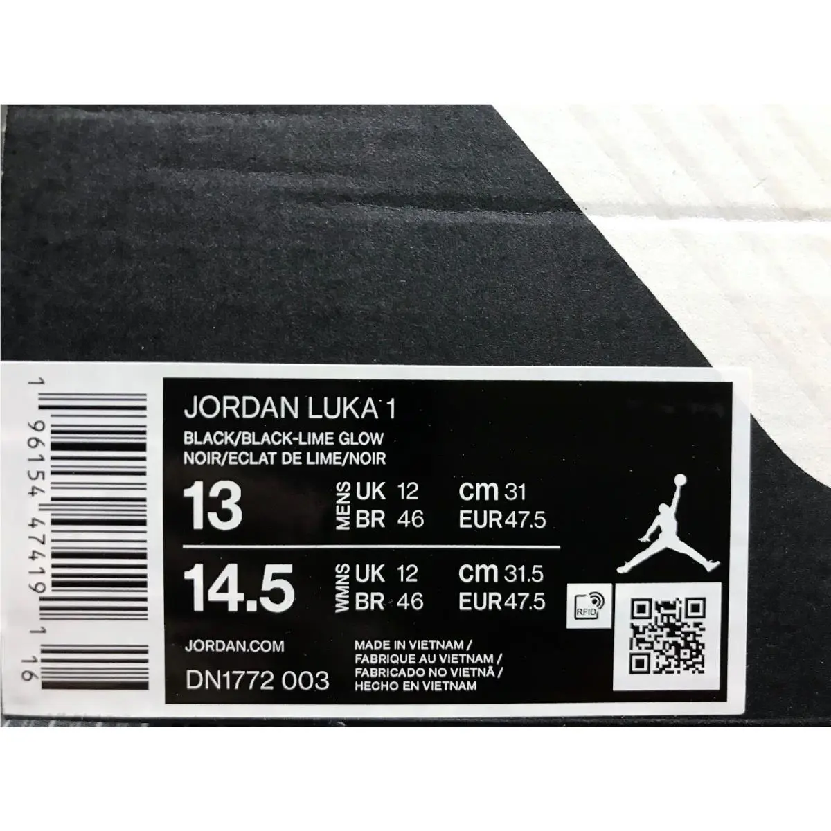 Nike shoes - Jordan Luka 1 - Luka - DN1772 003 - Black/Lime Glow (UPC: 196154474207) 3