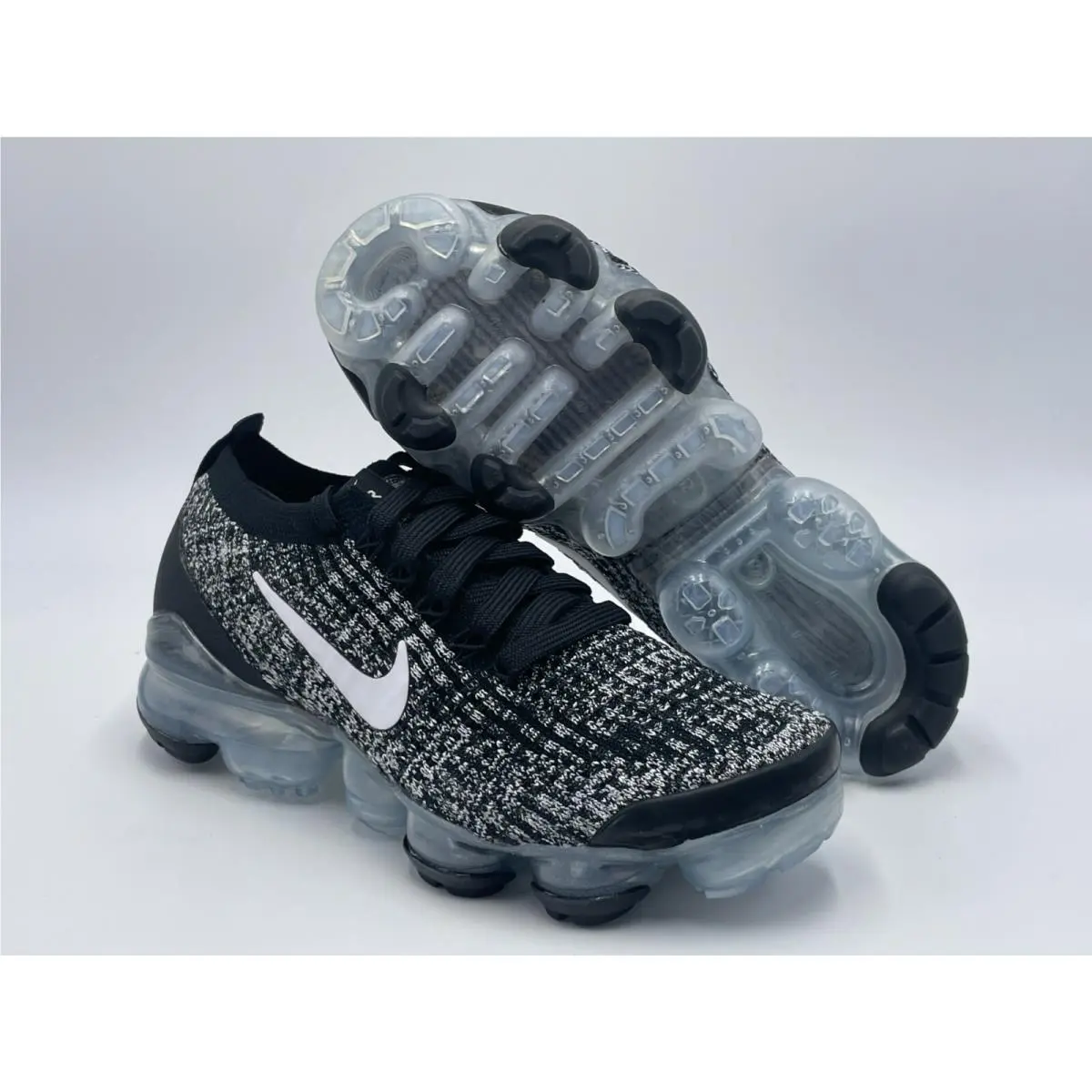 Nike W Air Vapormax Flyknit 3 Blck/wht-metallic Silver AJ6910 001 US W SZ 5.5