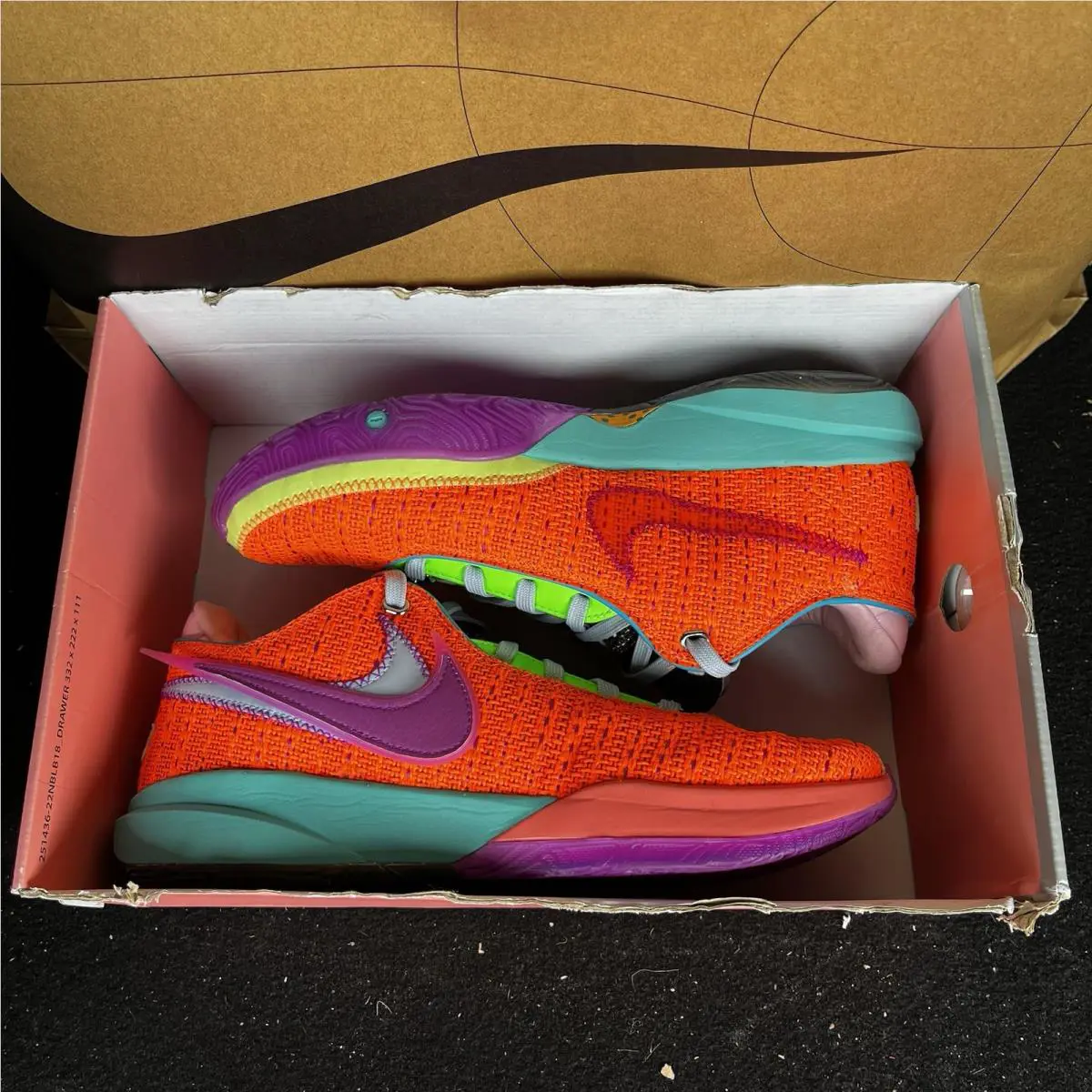 Nike shoes - Nike LeBron 20 - LeBron - DJ5423-800 - Orange, Manufacturer: Total Orange/Vivid Purple/Green Strike/Hot Punch 5