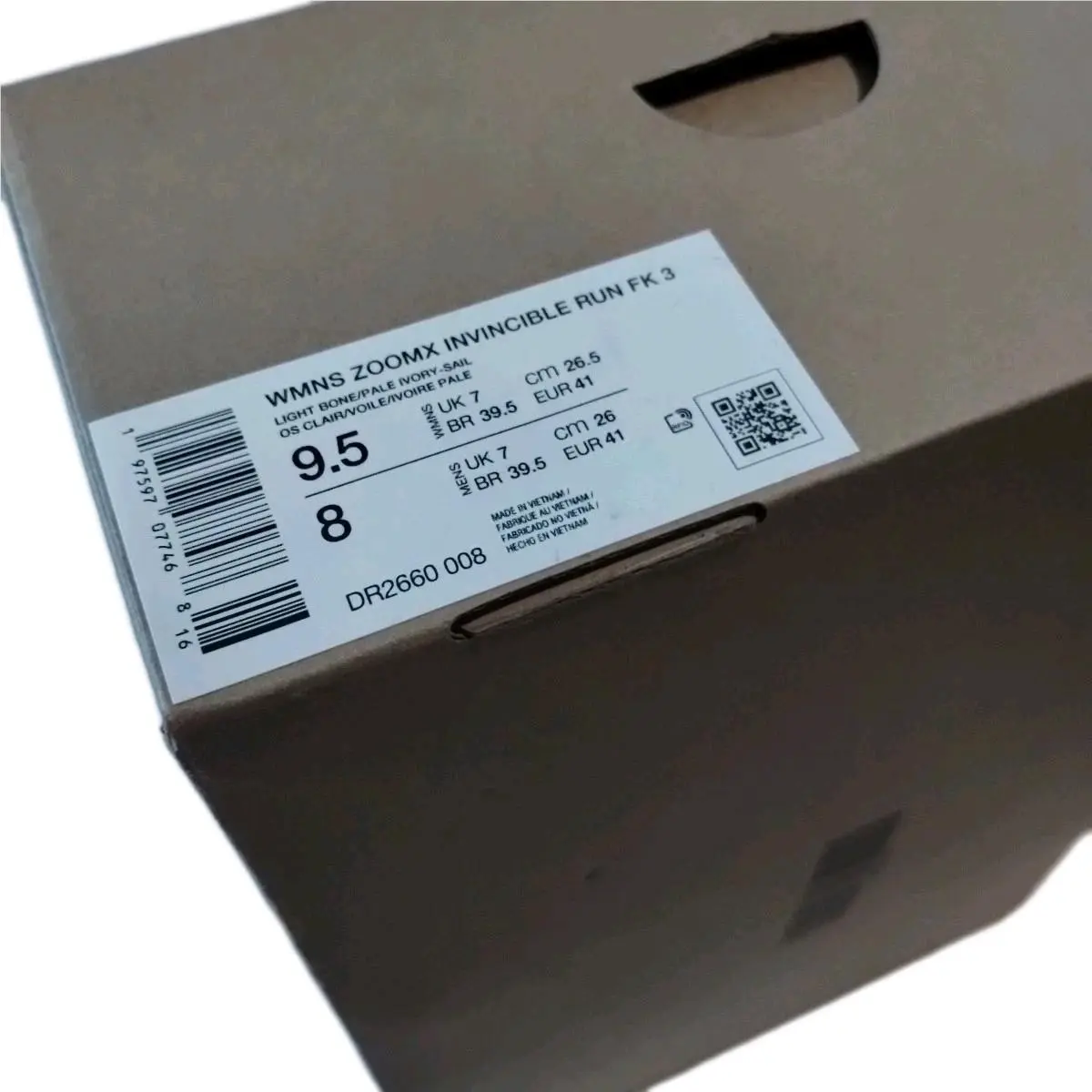 Nike shoes - Nike ZoomX Invincible - ZoomX Invincible - DR2660 008 - Light Bone/Pale Ivory-Sail (UPC: 197597077468) 1