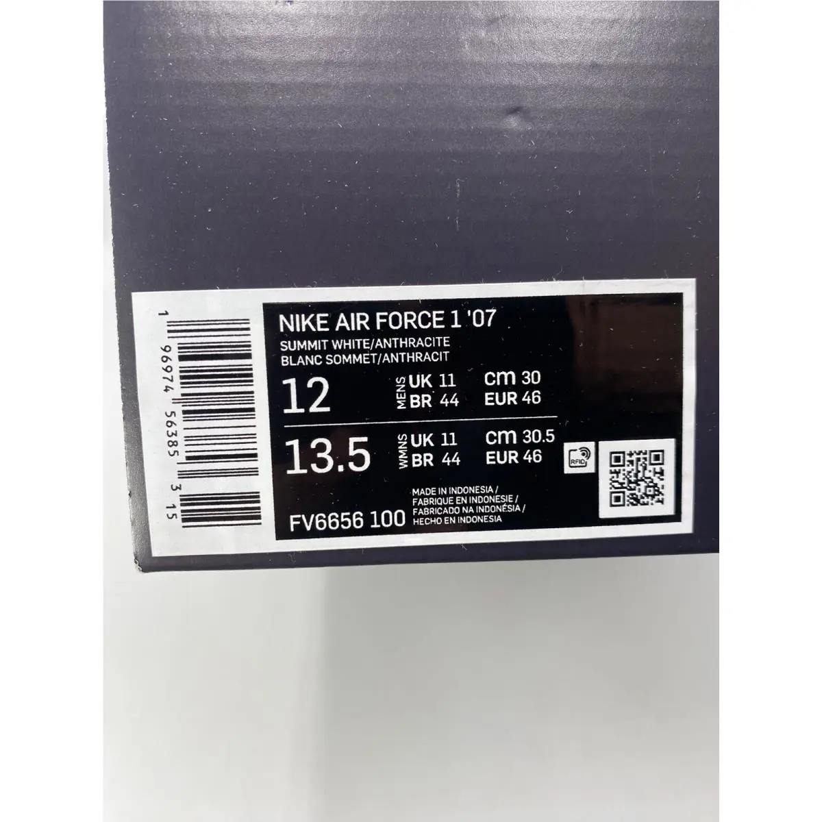 Nike shoes - Nike Air Force 1 - Air Force - FV6656 100 - Summit White/Anthracite (UPC: 196974563853) 6