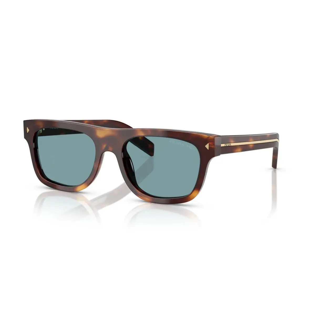 Prada PR B12S Tortoise/blue Green Polarized 15W-04D Sunglasses