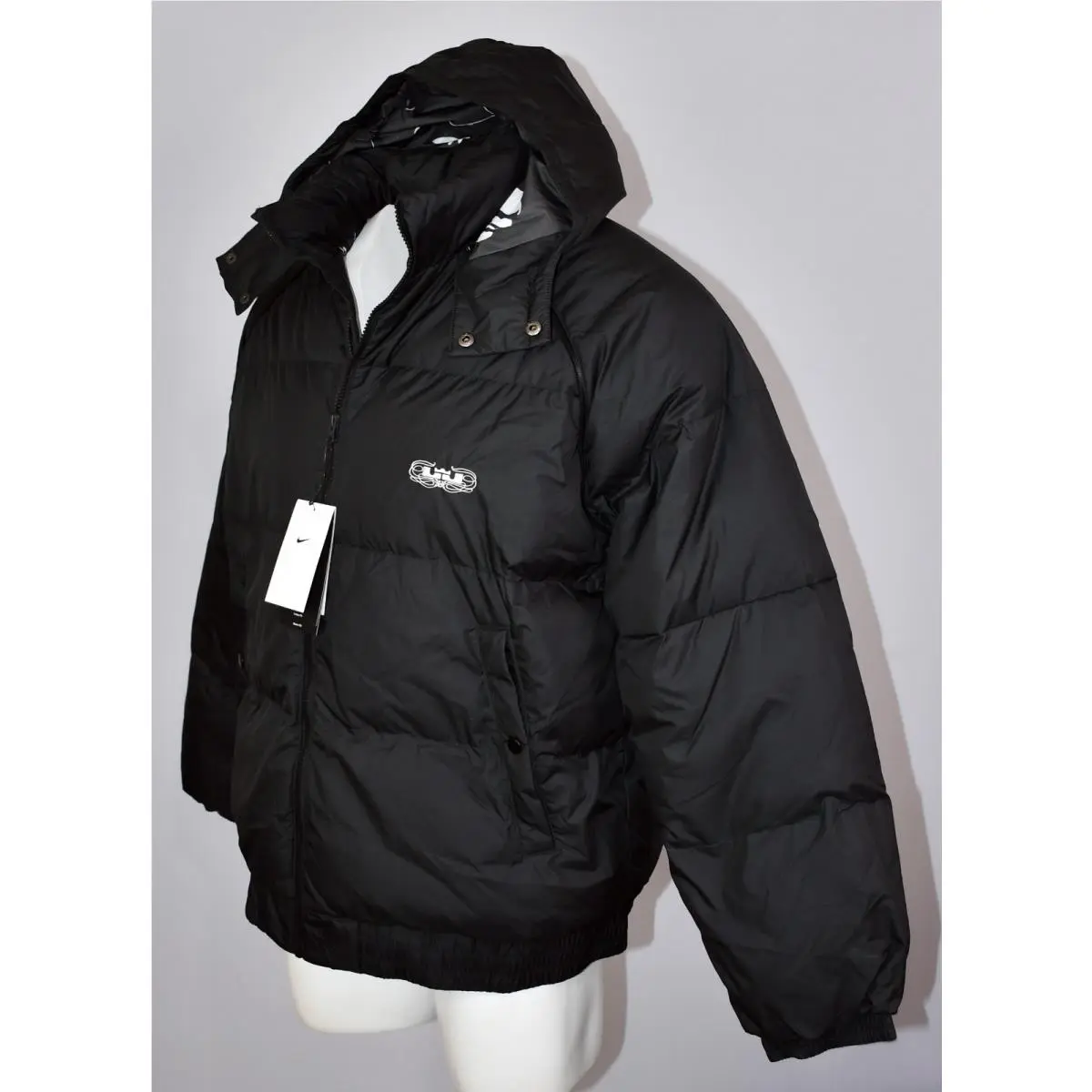 Nike Lebron Down Jacket Men`s Size XL Hooded Basketball Black DQ6140
