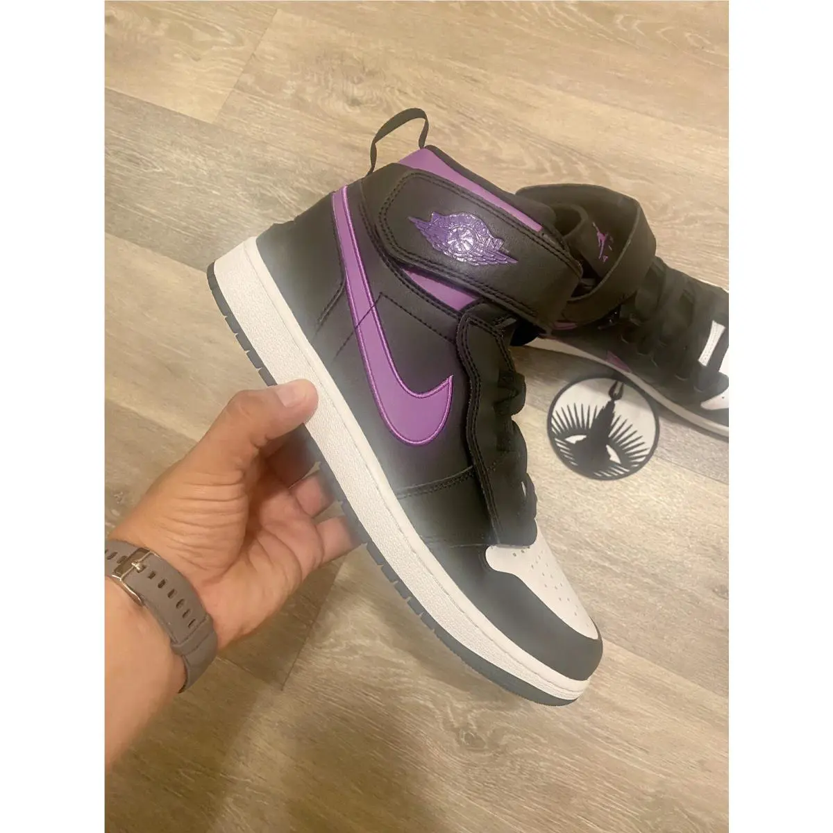 Nike shoes - Nike Air Jordan 1 Hi FlyEase - CQ3835-051 - Black/White/Wild Berry (UPC: 196153956865) 8