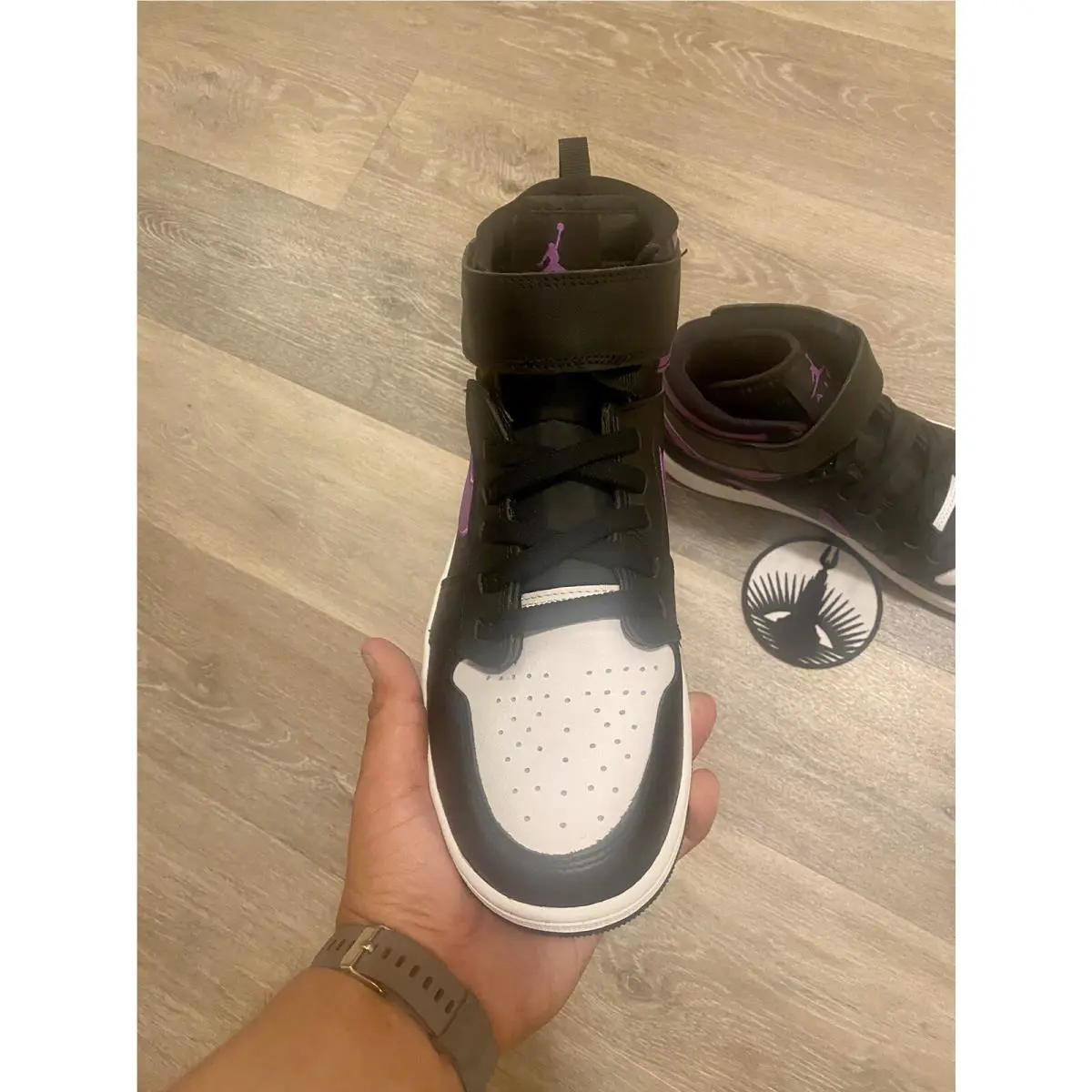 Nike shoes - Nike Air Jordan 1 Hi FlyEase - CQ3835-051 - Black/White/Wild Berry (UPC: 196153956865) 4