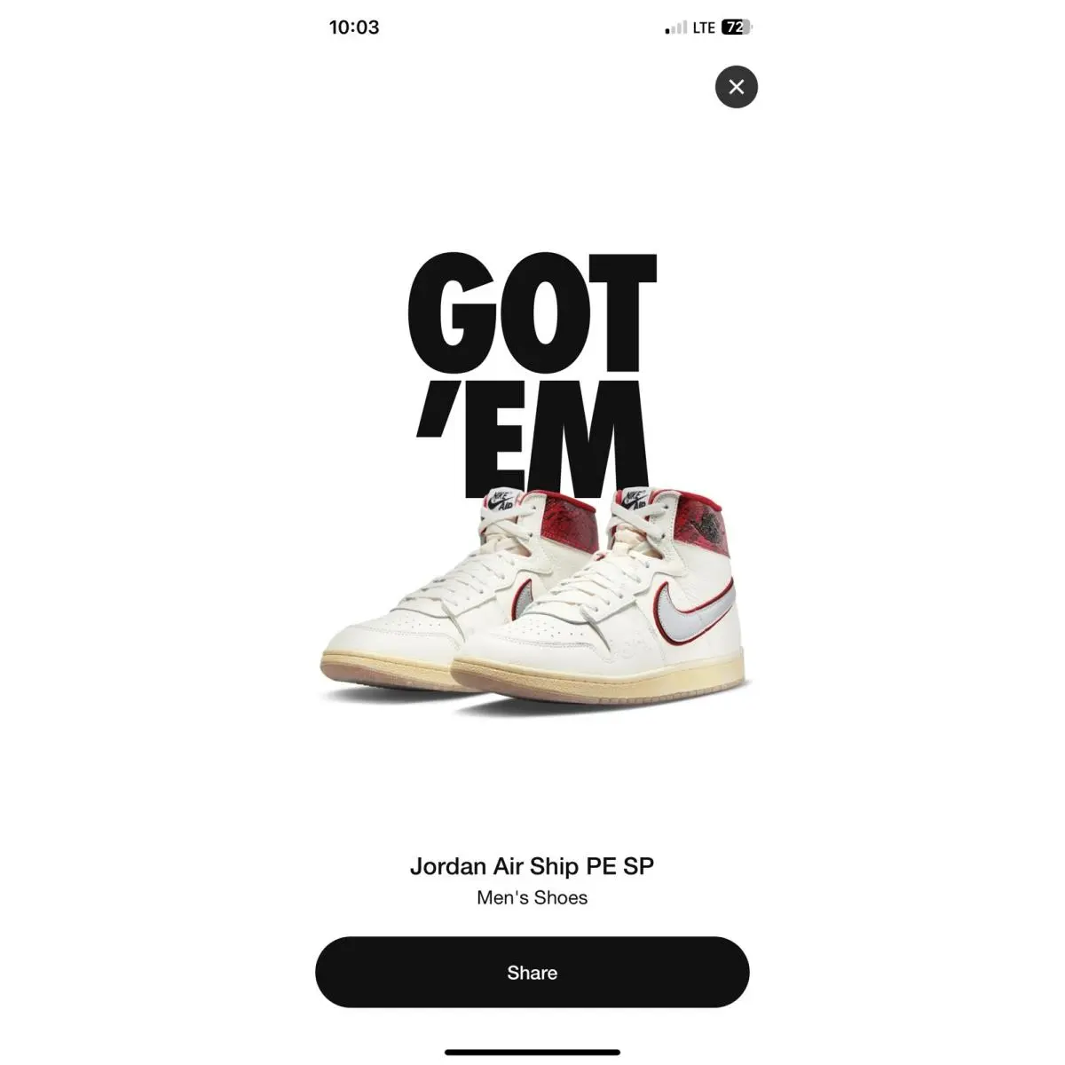 Nike Jordan Awake NY Air Ship PE SP University Red Sz 8 M Snkrs IN Hand