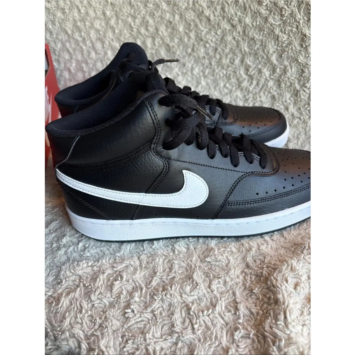 Size 10 -  Court Vision Mid Black White by Nike