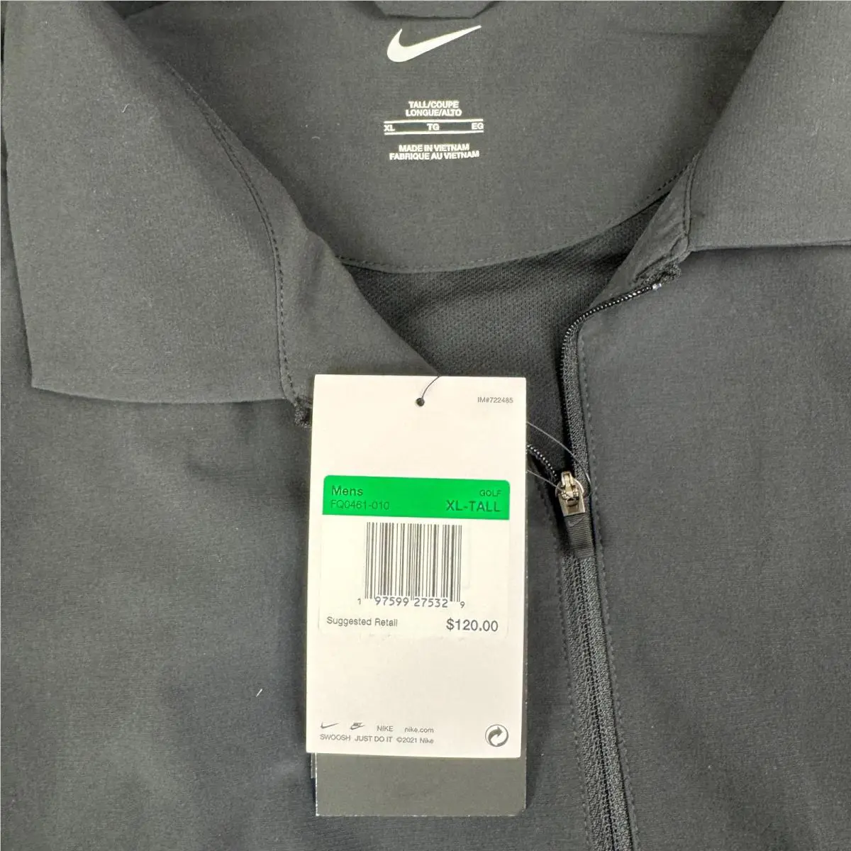 Nike clothing - Nike Tour Men`s Repel Full-Zip Golf Jacket - FQ0461-010 - Black / White 2