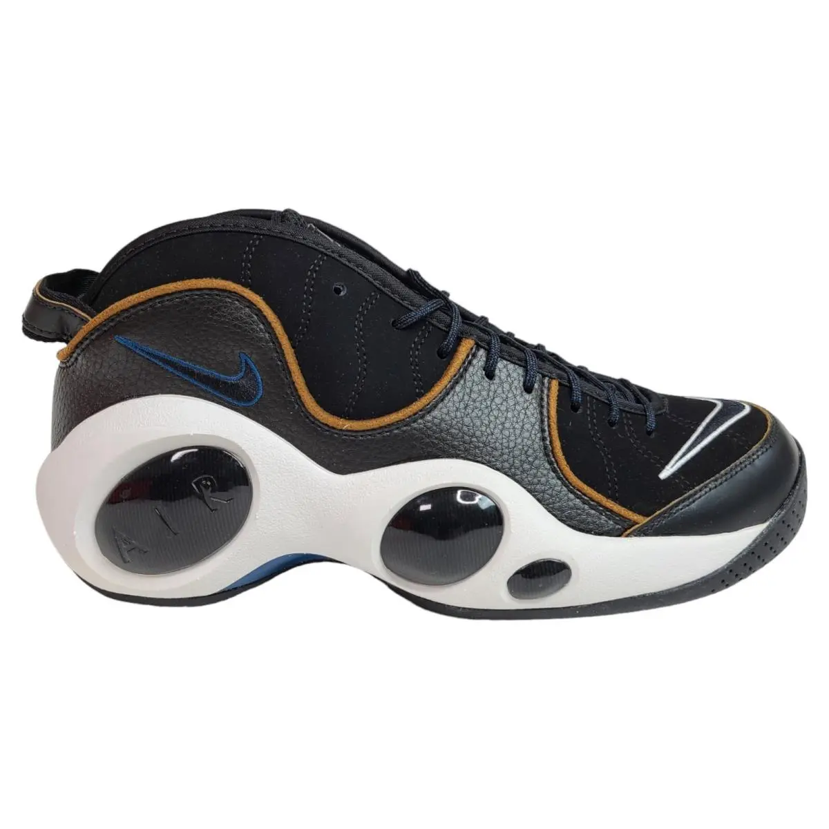 Nike Mens 9.5 Air Zoom Flight 95 Basketball Shoes Black/valerian Blue DV6994-001