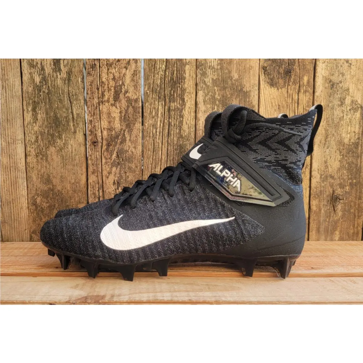 Nike Alpha Menace Elite 2 WD P Flyknit Men`s Sz 16 Wide Black White BV3298-001