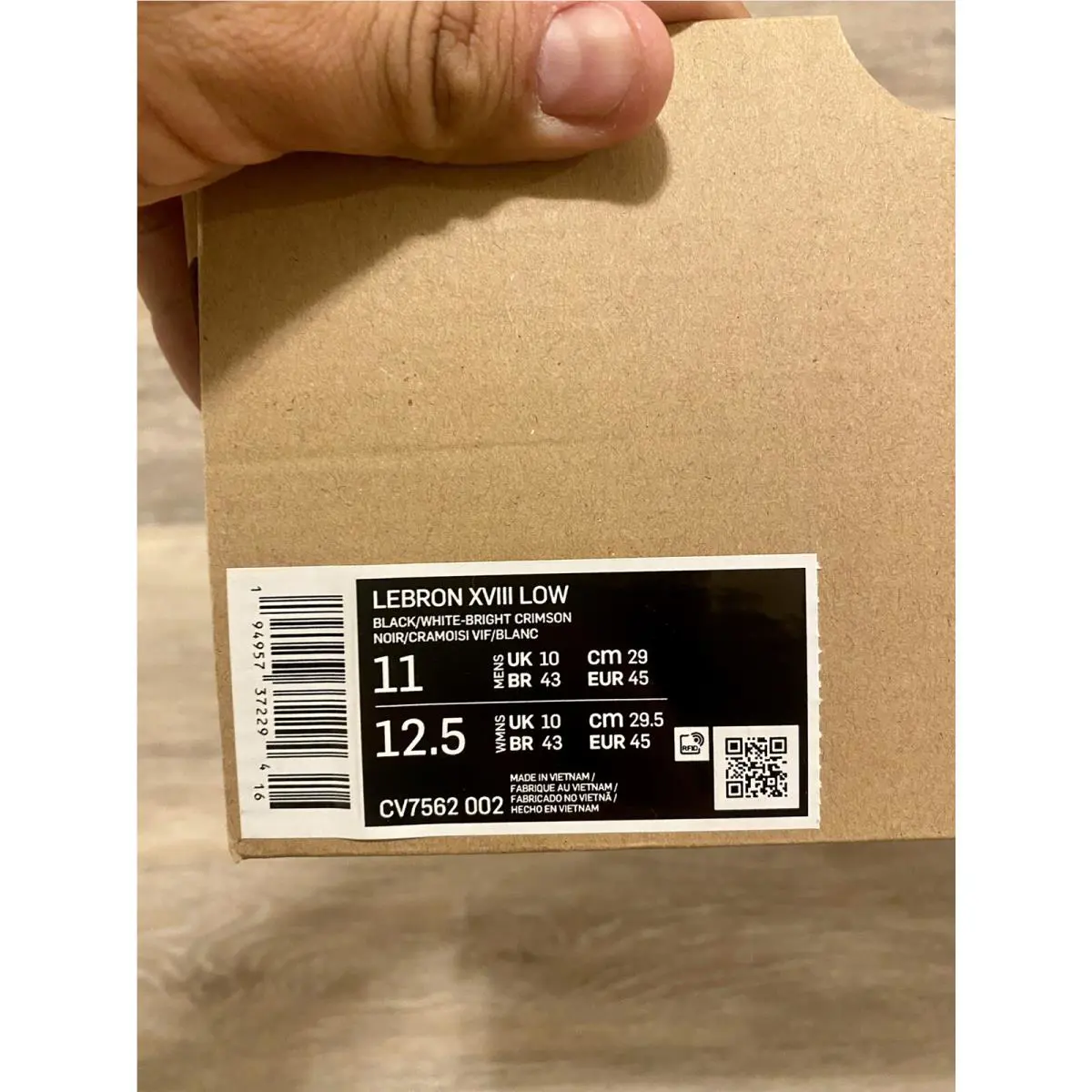 Nike shoes - Lebron XVIII Low - Lebron XVIII Low - CV7562-002 - Black-Bright Crimson-White (UPC: 194957372294) 10