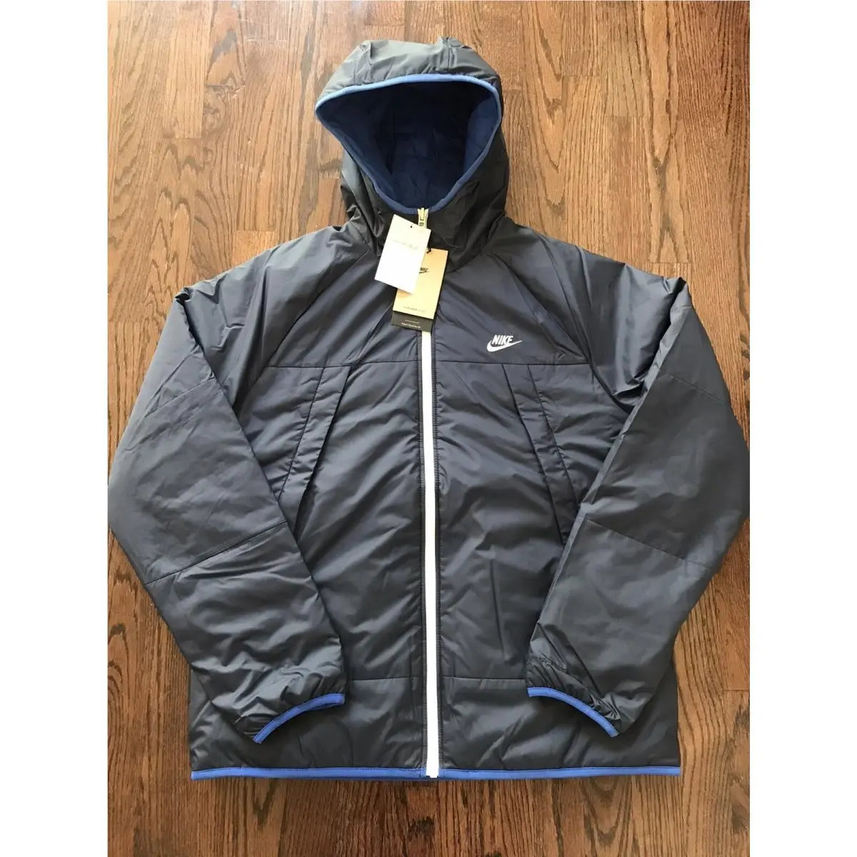 Nike Therma-fit Legacy Mens Reversible Hooded Jacket Size Medium DH2783-451 Blue