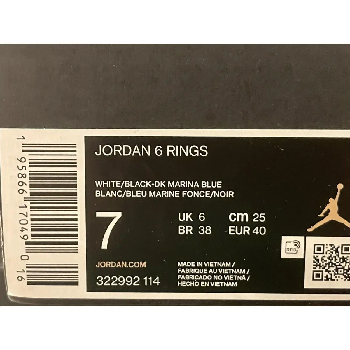 Nike shoes - Jordan 6 Rings - Rings - 322992-114 - White (UPC: 0195866170490) 6