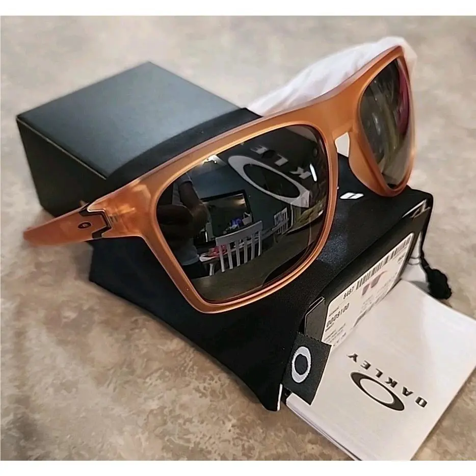 Oakley Sunglasses Leffingwell OO9100-1957 Matte Transp Ginger w Prizm Black Lens
