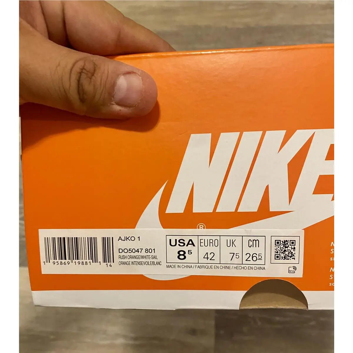 Nike shoes - Air Jordan 1 - Air - DO5047-801 - Rush Orange-Sail-White (UPC: 195869198811) 10