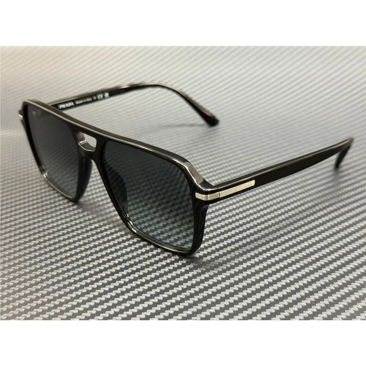 Prada PR 20YS 1AB06T Black Grey Gradient Men`s 55 mm Sunglasses