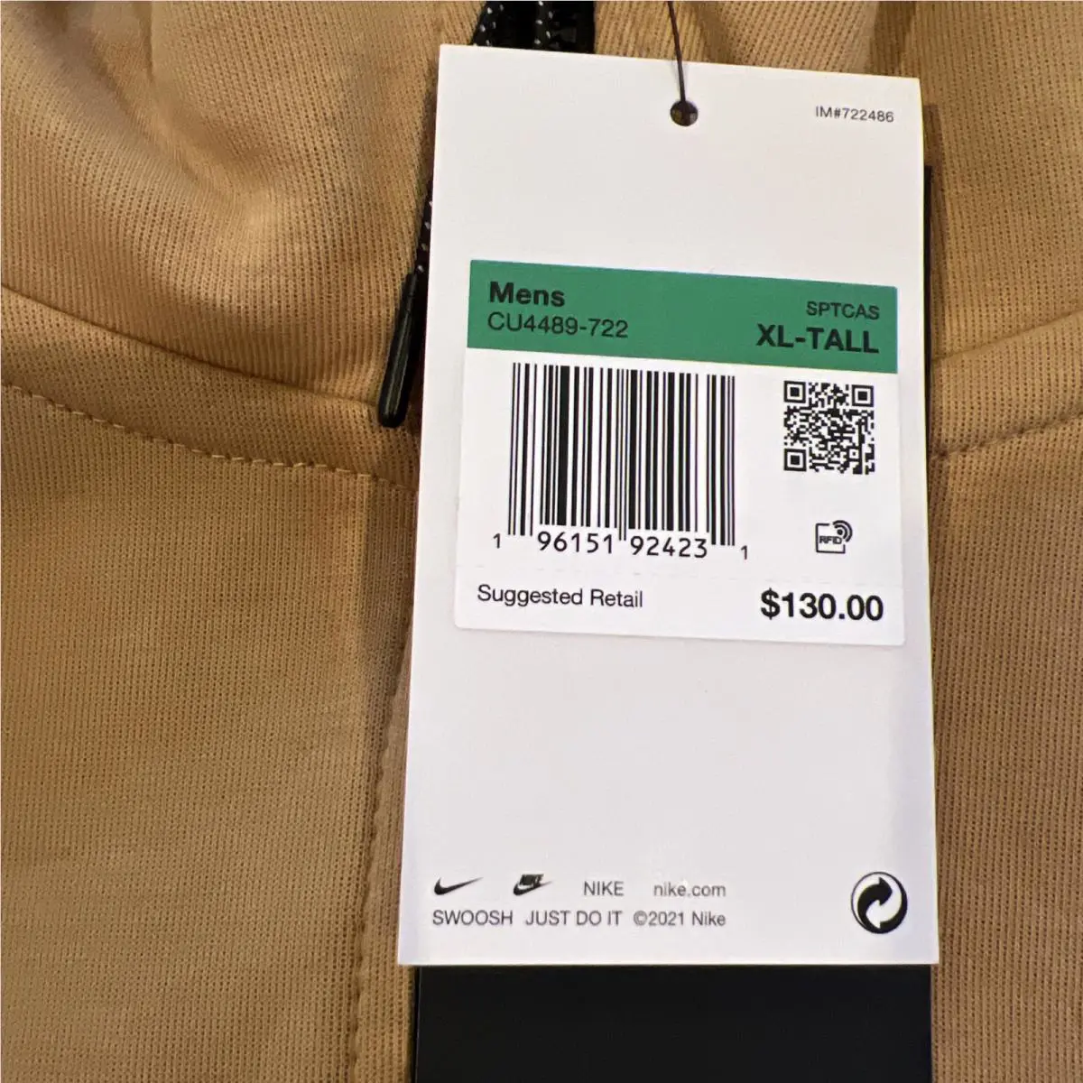 Nike clothing - CU4489 722 - CU4489 722 - Elemental Gold/Sail (UPC: 196151924231) 5