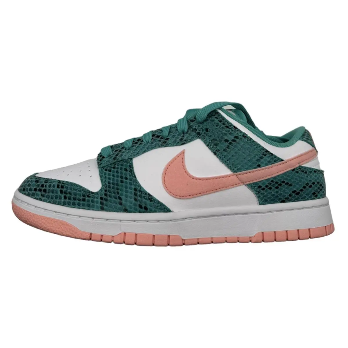 Nike Dunk Low Washed Teal Snakeskin Bleached Coral DR8577-300 - Men`s Size 9.5