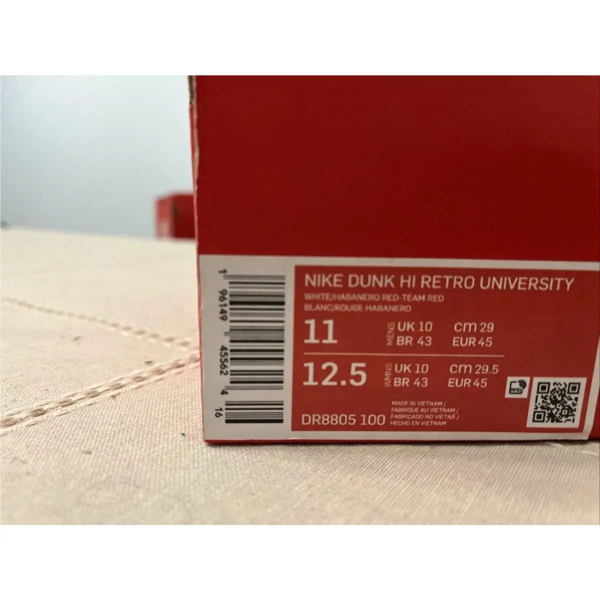 Nike shoes - Nike Dunk HI Retro - Dunk Retro - DR8805 100 - White Habanero Red Team Red 12