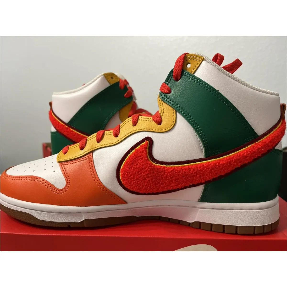 Nike shoes - Nike Dunk HI Retro - Dunk Retro - DR8805 100 - White Habanero Red Team Red 0