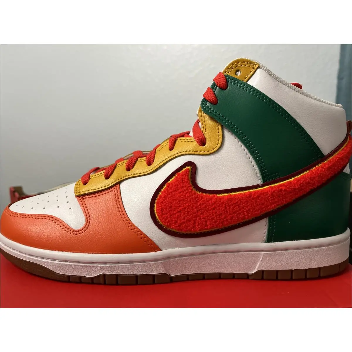 Nike shoes - Nike Dunk HI Retro - Dunk Retro - DR8805 100 - White Habanero Red Team Red 1