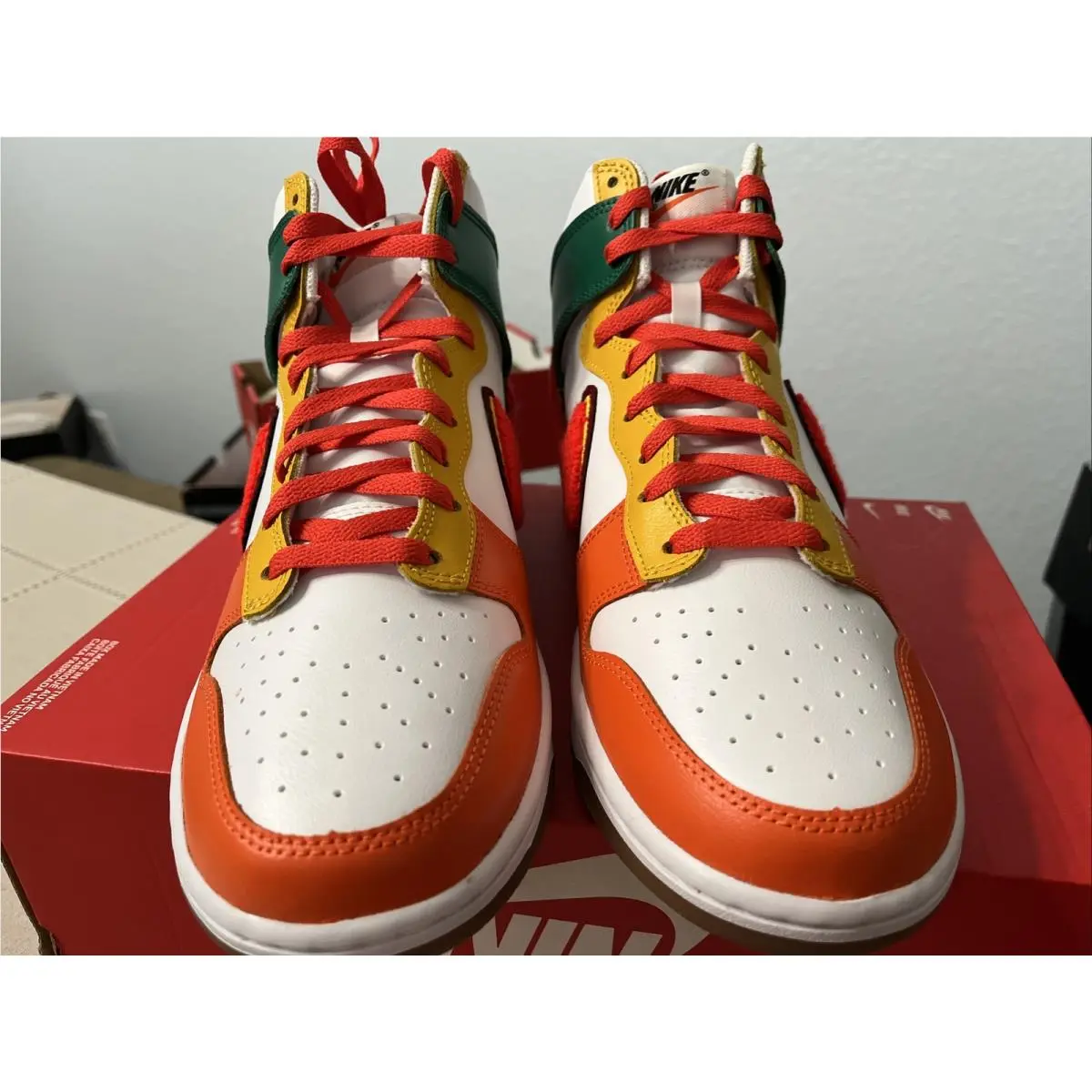 Nike shoes - Nike Dunk HI Retro - Dunk Retro - DR8805 100 - White Habanero Red Team Red 3