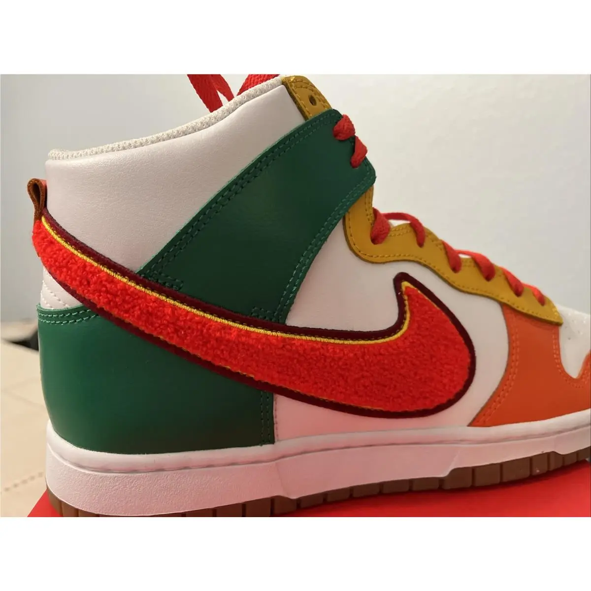 Nike shoes - Nike Dunk HI Retro - Dunk Retro - DR8805 100 - White Habanero Red Team Red 5