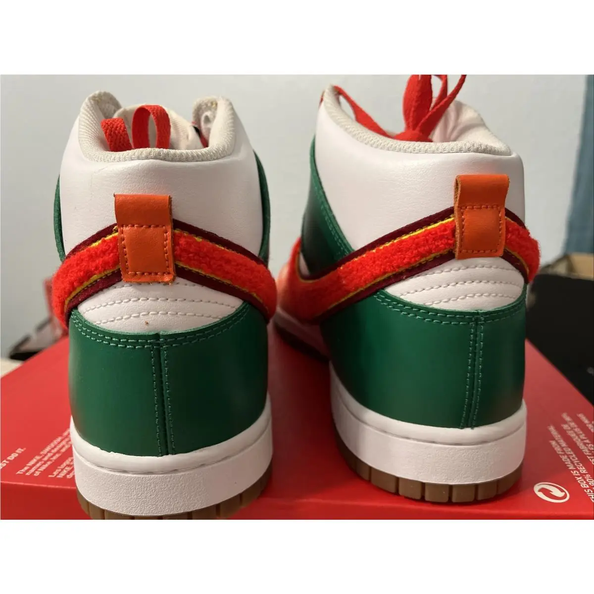 Nike shoes - Nike Dunk HI Retro - Dunk Retro - DR8805 100 - White Habanero Red Team Red 6