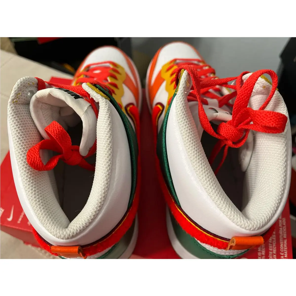 Nike shoes - Nike Dunk HI Retro - Dunk Retro - DR8805 100 - White Habanero Red Team Red 7