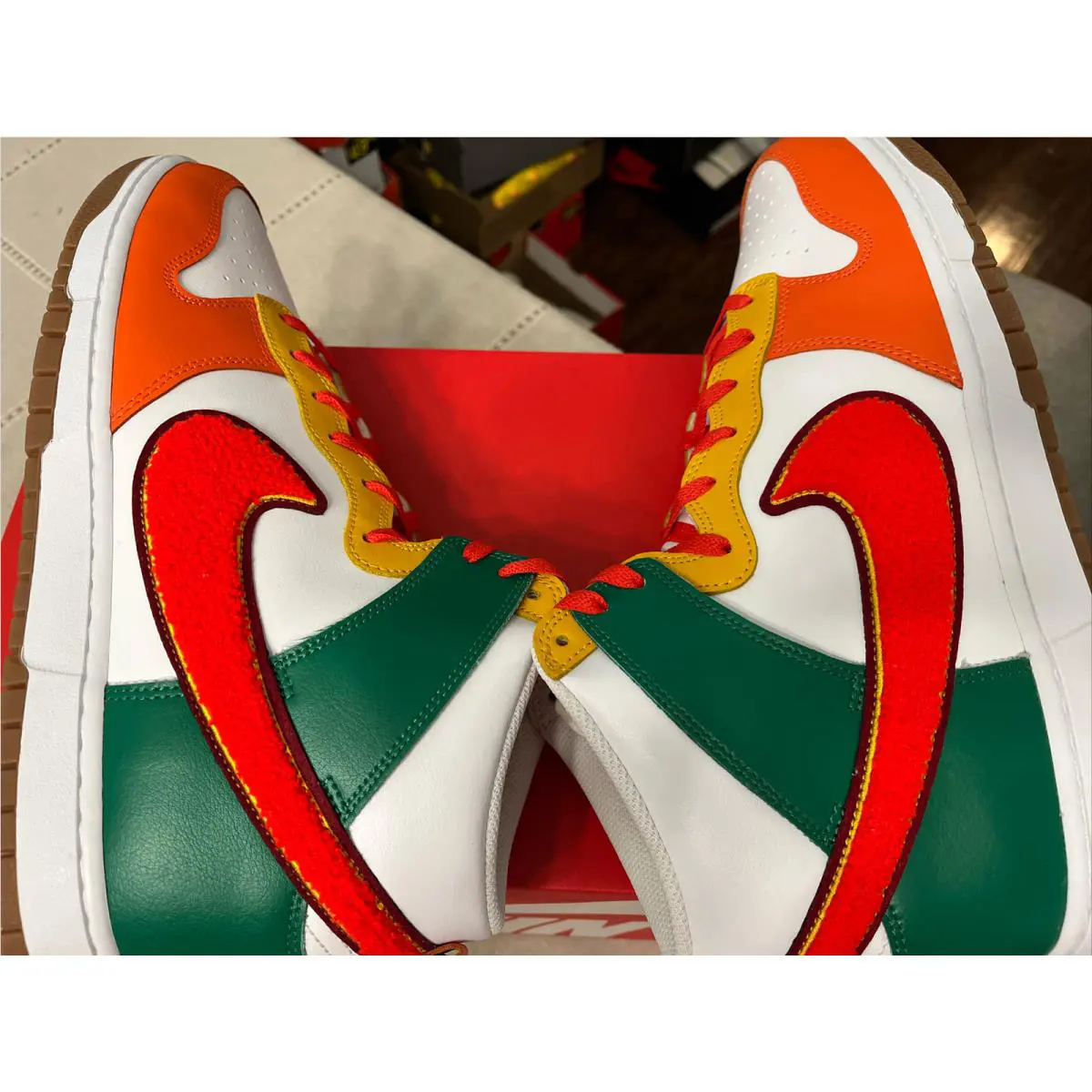 Nike shoes - Nike Dunk HI Retro - Dunk Retro - DR8805 100 - White Habanero Red Team Red 8