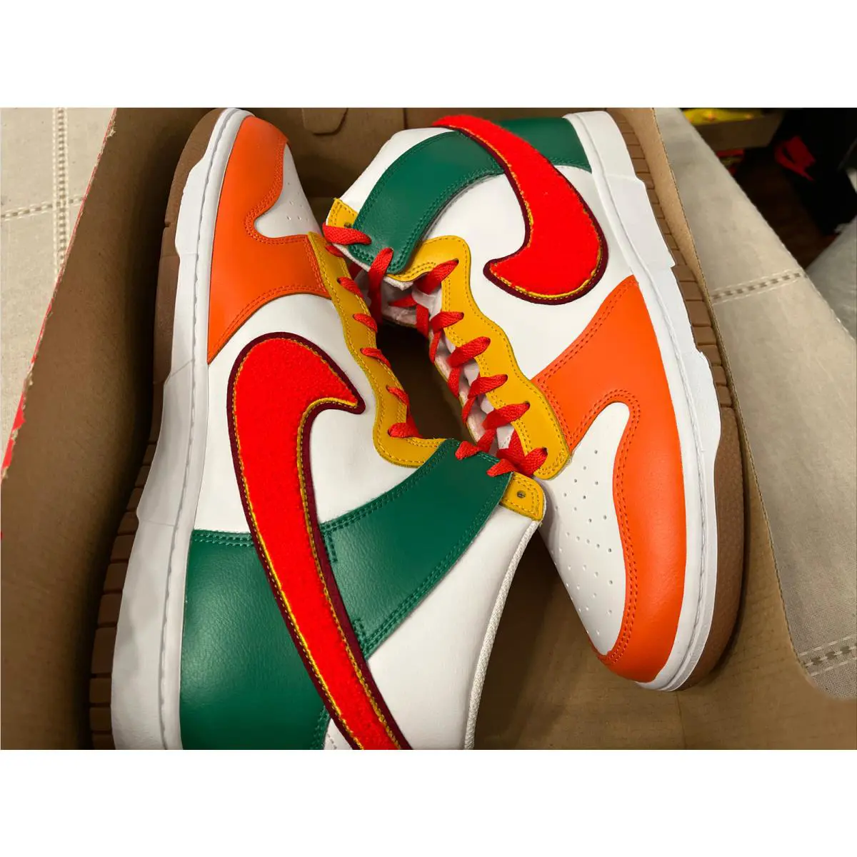 Nike shoes - Nike Dunk HI Retro - Dunk Retro - DR8805 100 - White Habanero Red Team Red 11