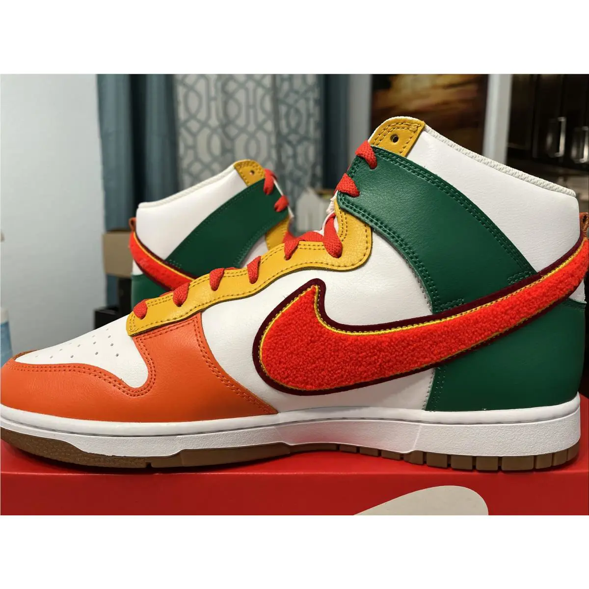 Nike shoes - Nike Dunk HI Retro - Dunk Retro - DR8805 100 - White Habanero Red Team Red 0