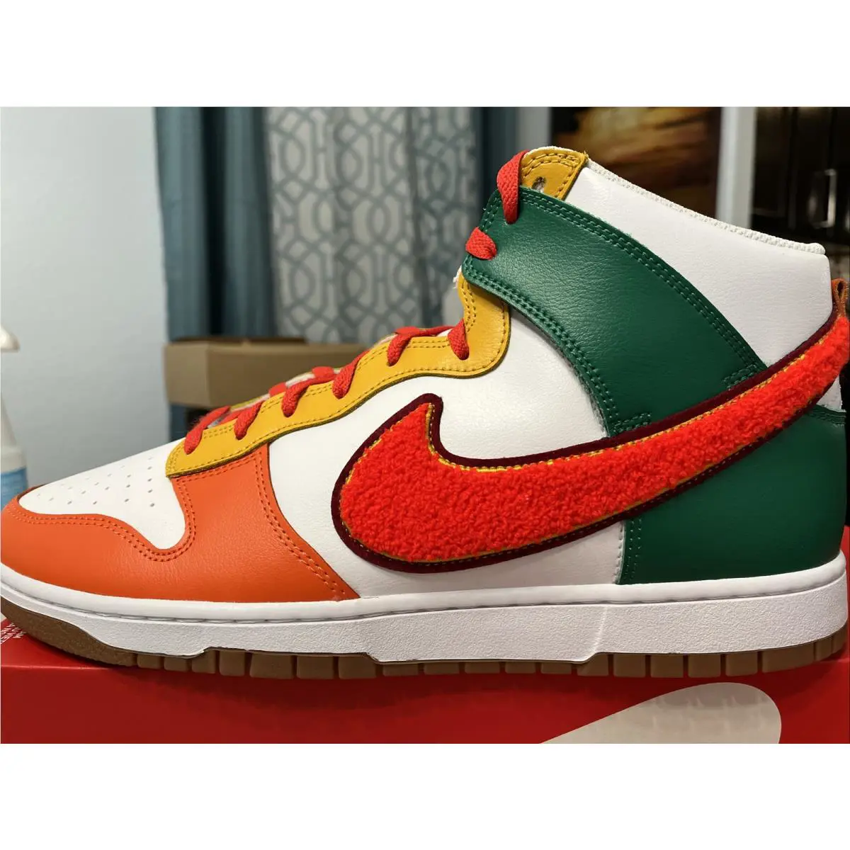 Nike shoes - Nike Dunk HI Retro - Dunk Retro - DR8805 100 - White Habanero Red Team Red 2