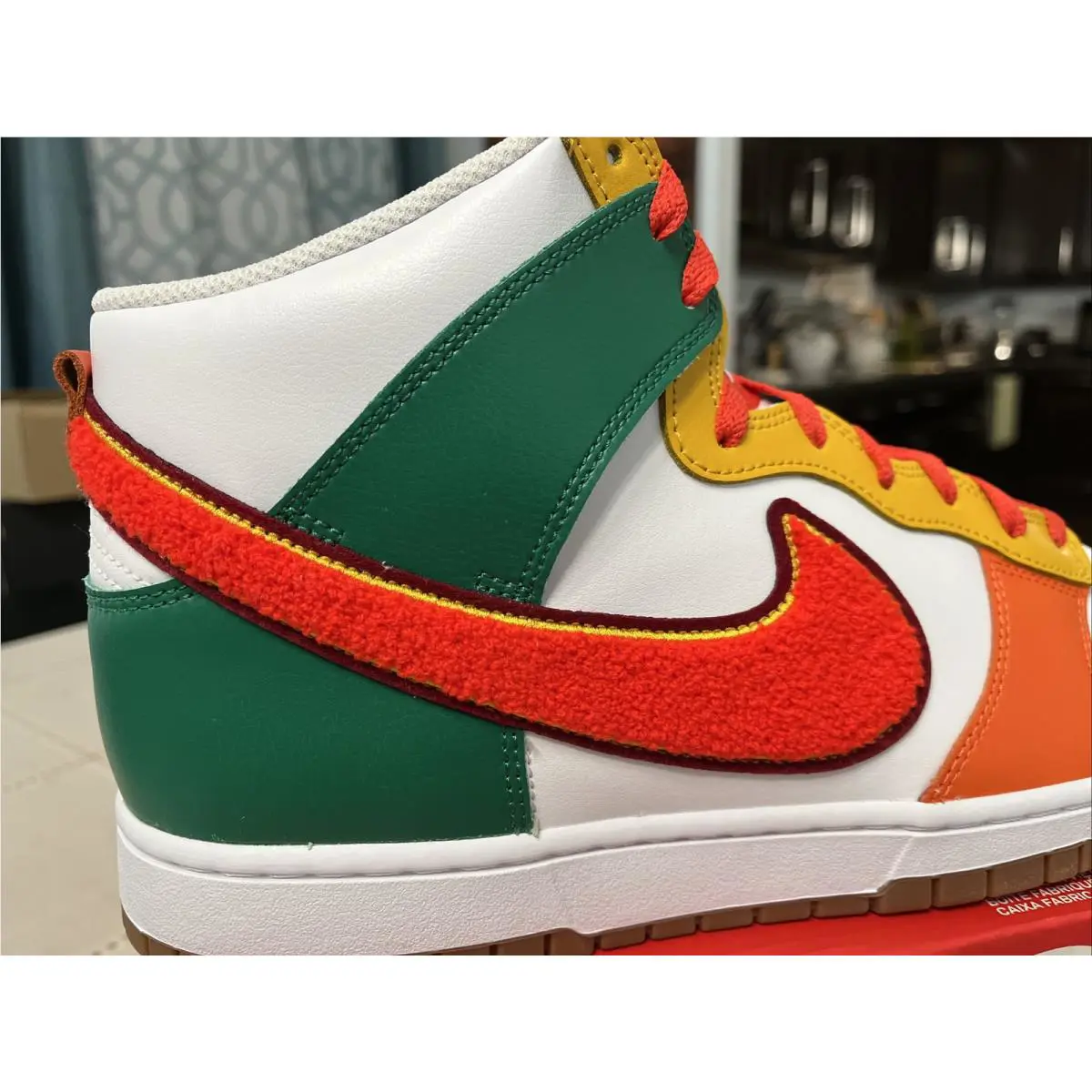 Nike shoes - Nike Dunk HI Retro - Dunk Retro - DR8805 100 - White Habanero Red Team Red 5