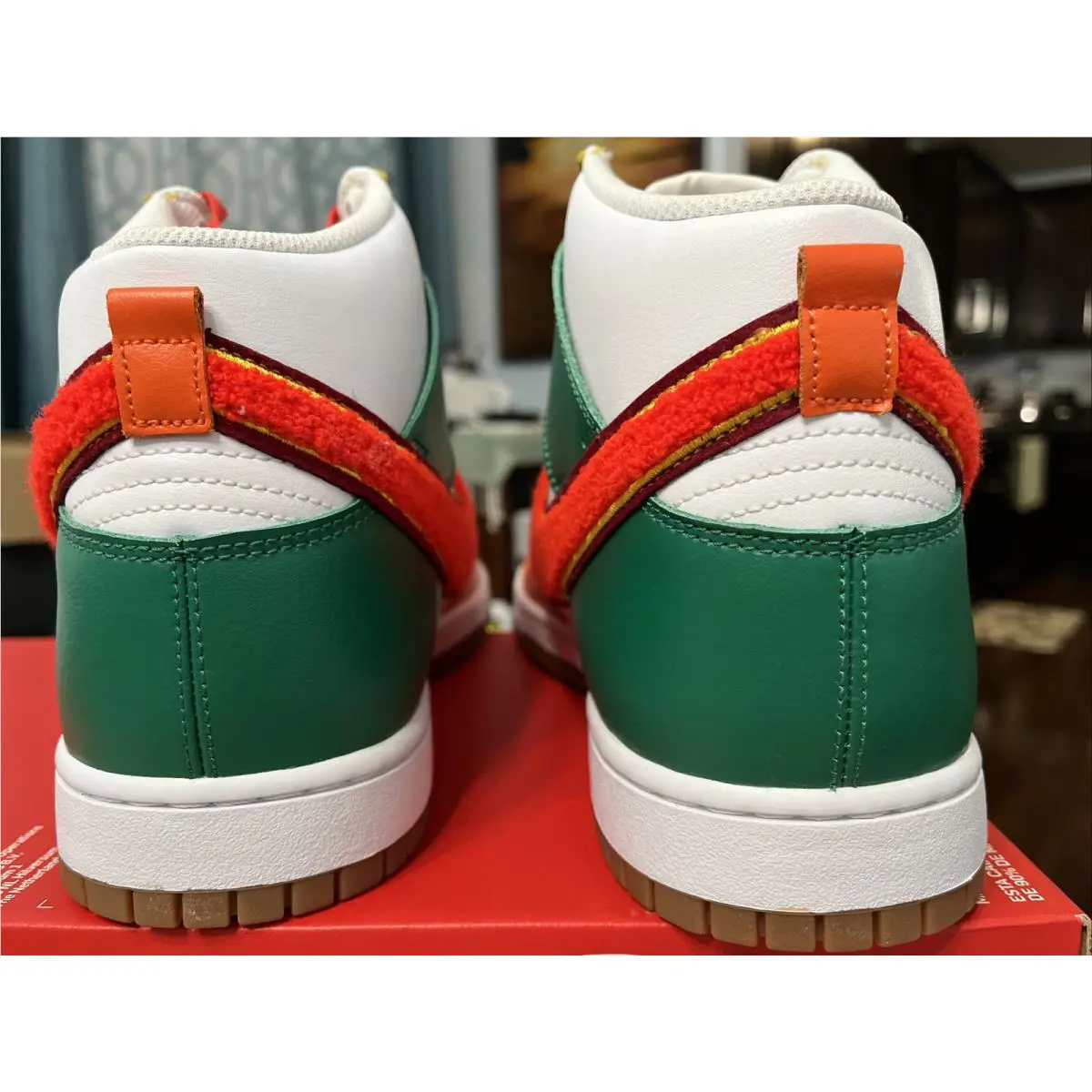 Nike shoes - Nike Dunk HI Retro - Dunk Retro - DR8805 100 - White Habanero Red Team Red 6