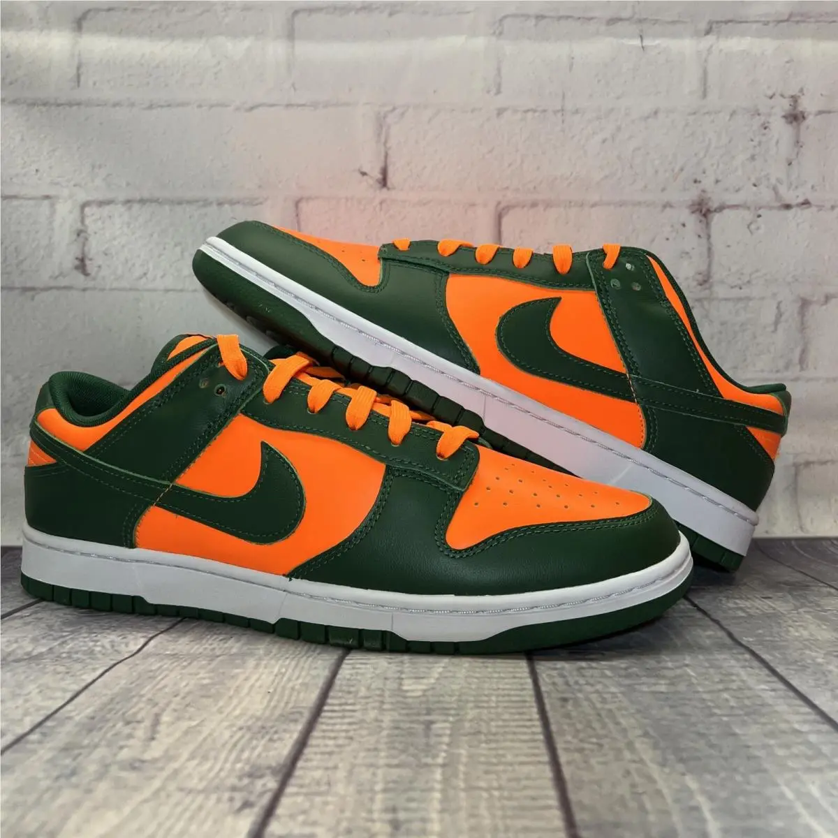 Nike Dunk Low Miami Hurricanes Green Orange Shoes DD1391-300 Men’s Size 9.5