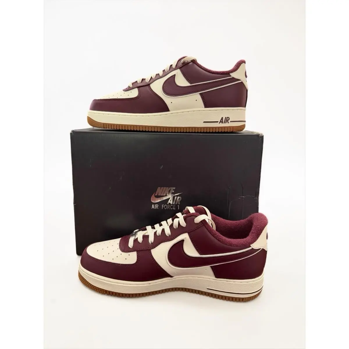 Nike Air sz 10 AF1 Air Force 1 `07 LV8 Sail Maroon DQ7659 102 Sneaker Men`s