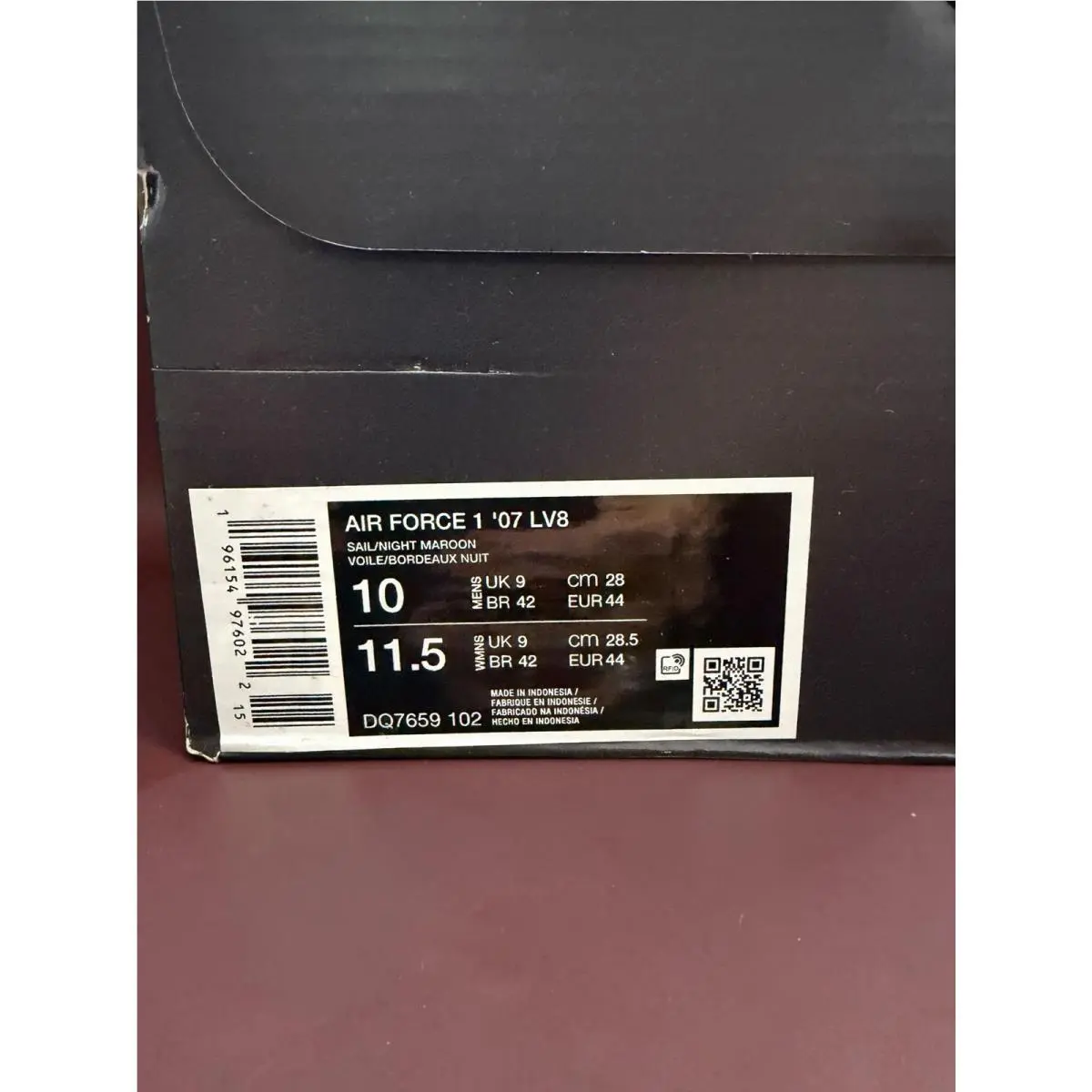 Nike shoes - Nike Air Force 1 `07 - DQ7659-102 - Maroon (UPC: 196154976022) 5