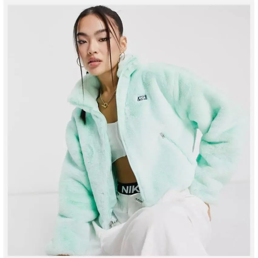 Nike clothing - Nike Icon Clash Faux Fur Jacket - DV5139-379 - Green 7