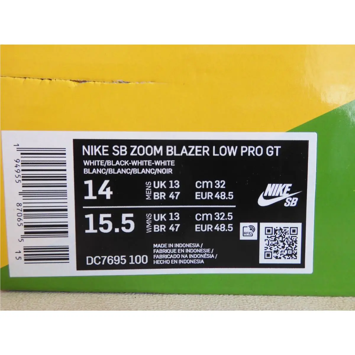 Nike shoes - SB ZOOM BLAZER - ZOOM BLAZER - DC7695-100 - White (UPC: 0194955870570) 3