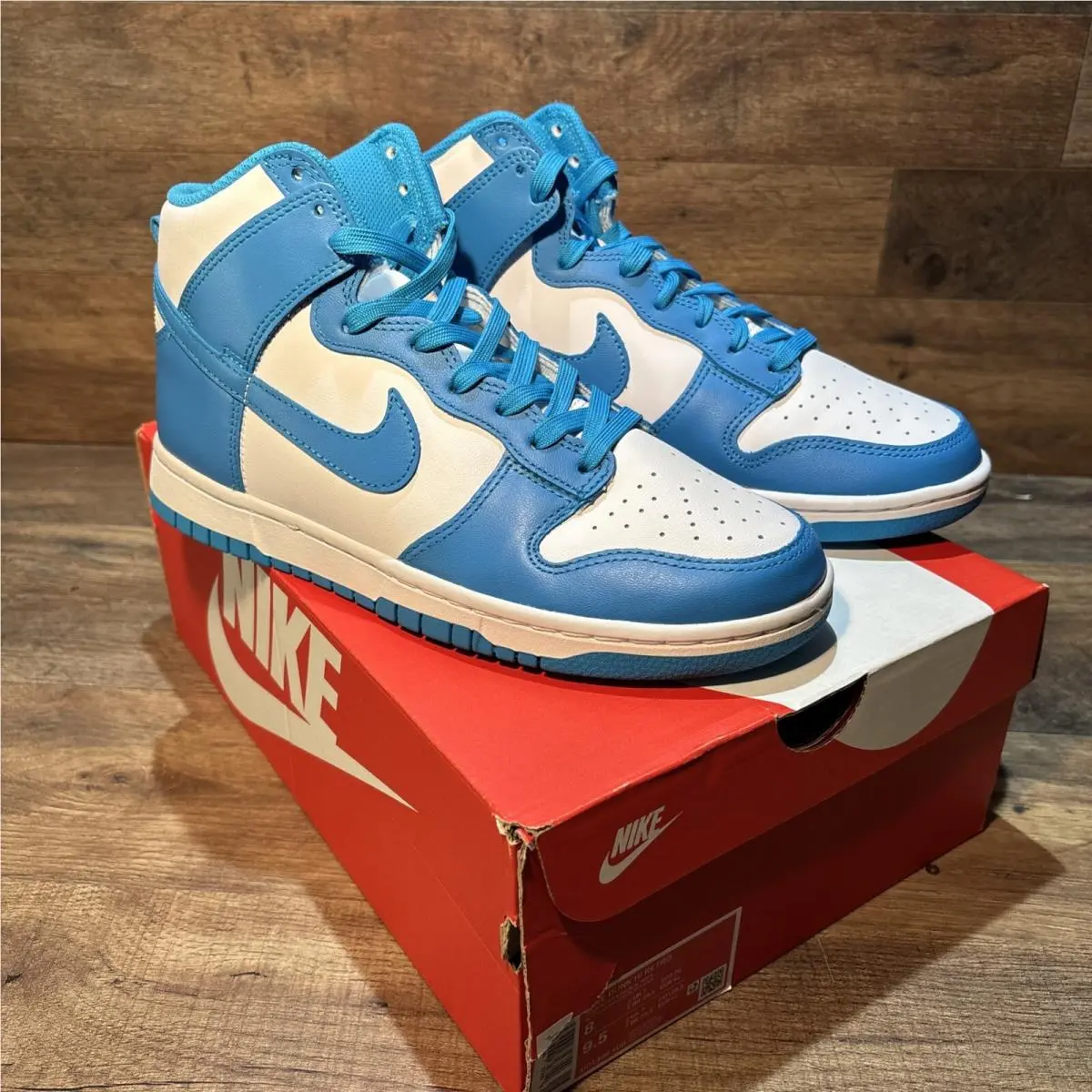 C0 Nike Dunk Hi Retro Laser Blue White Sneaker Shoes DD1399-400 Size 11.5