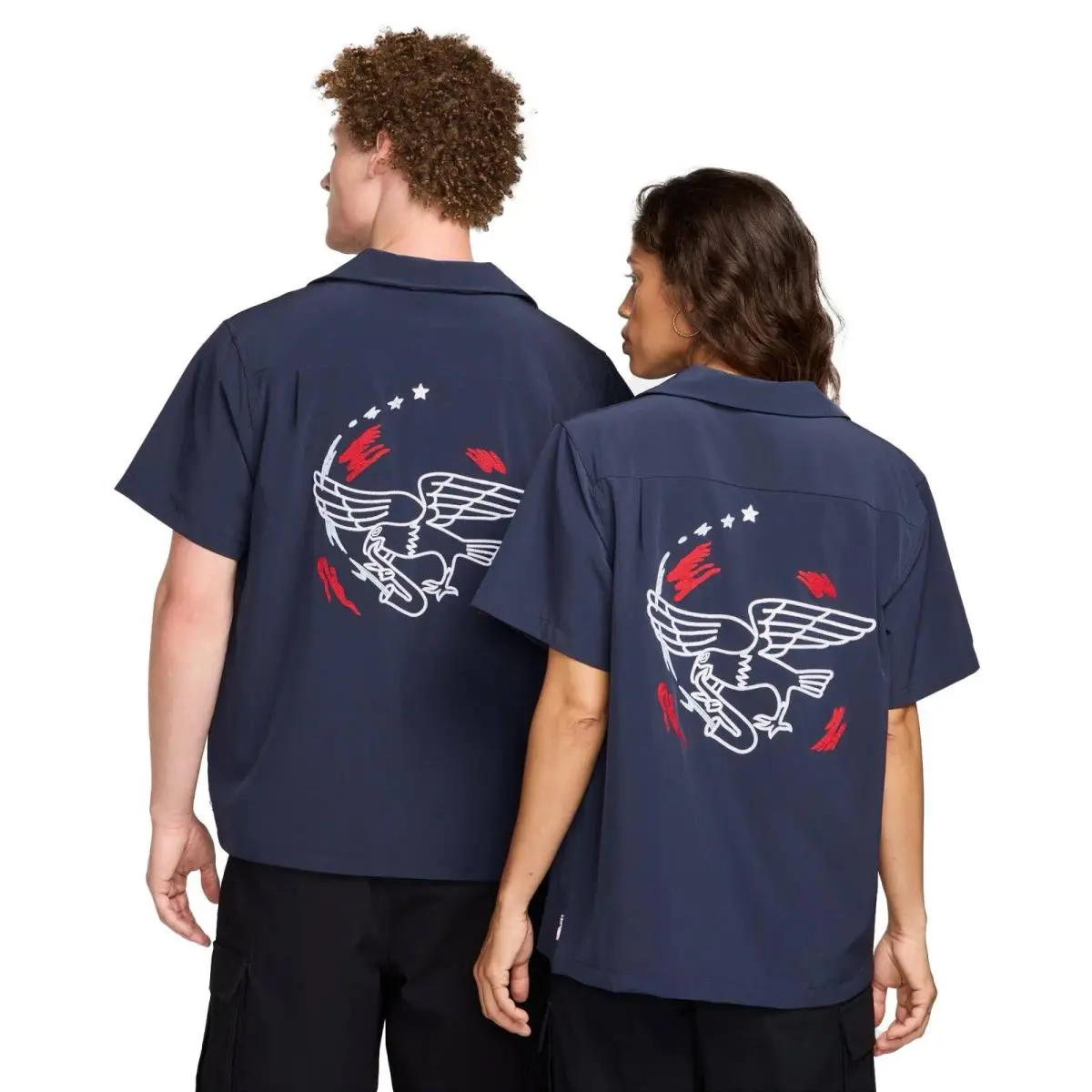 Nike clothing - Nike SB Team USA 2024 Olympics Bowler Shirt - FD6380-451 - Obsidian/White 9