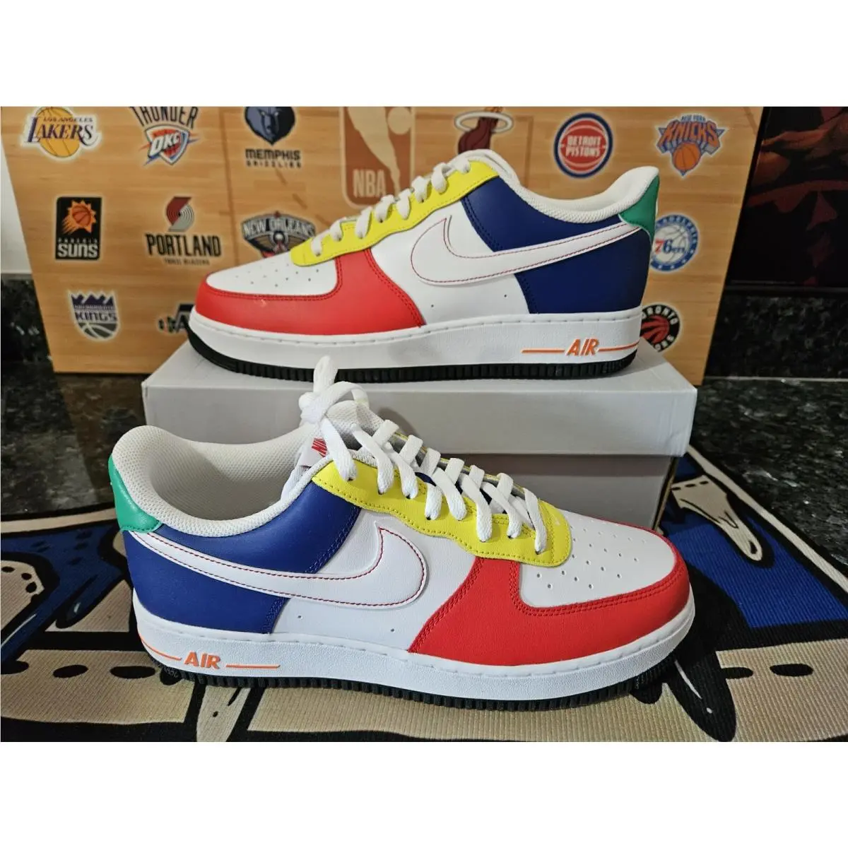 Nike Air Force 1 `07 LV8 Red White Blue Multicolor Shoes FN6840-657 Mens 11.5