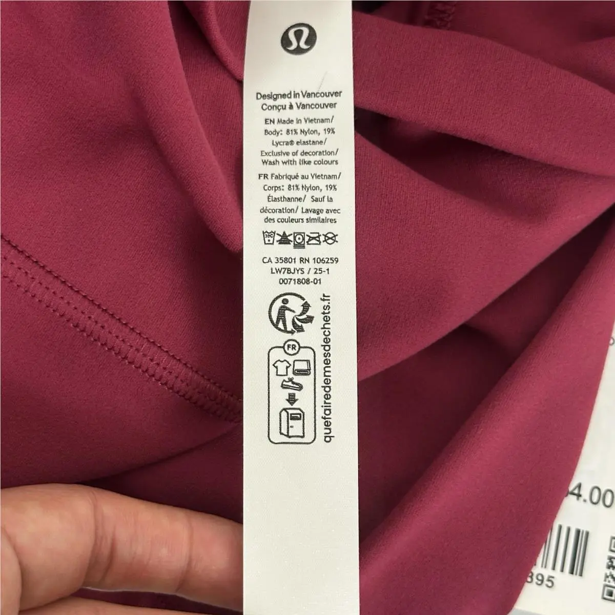 Lululemon clothing - magenta smoke 7