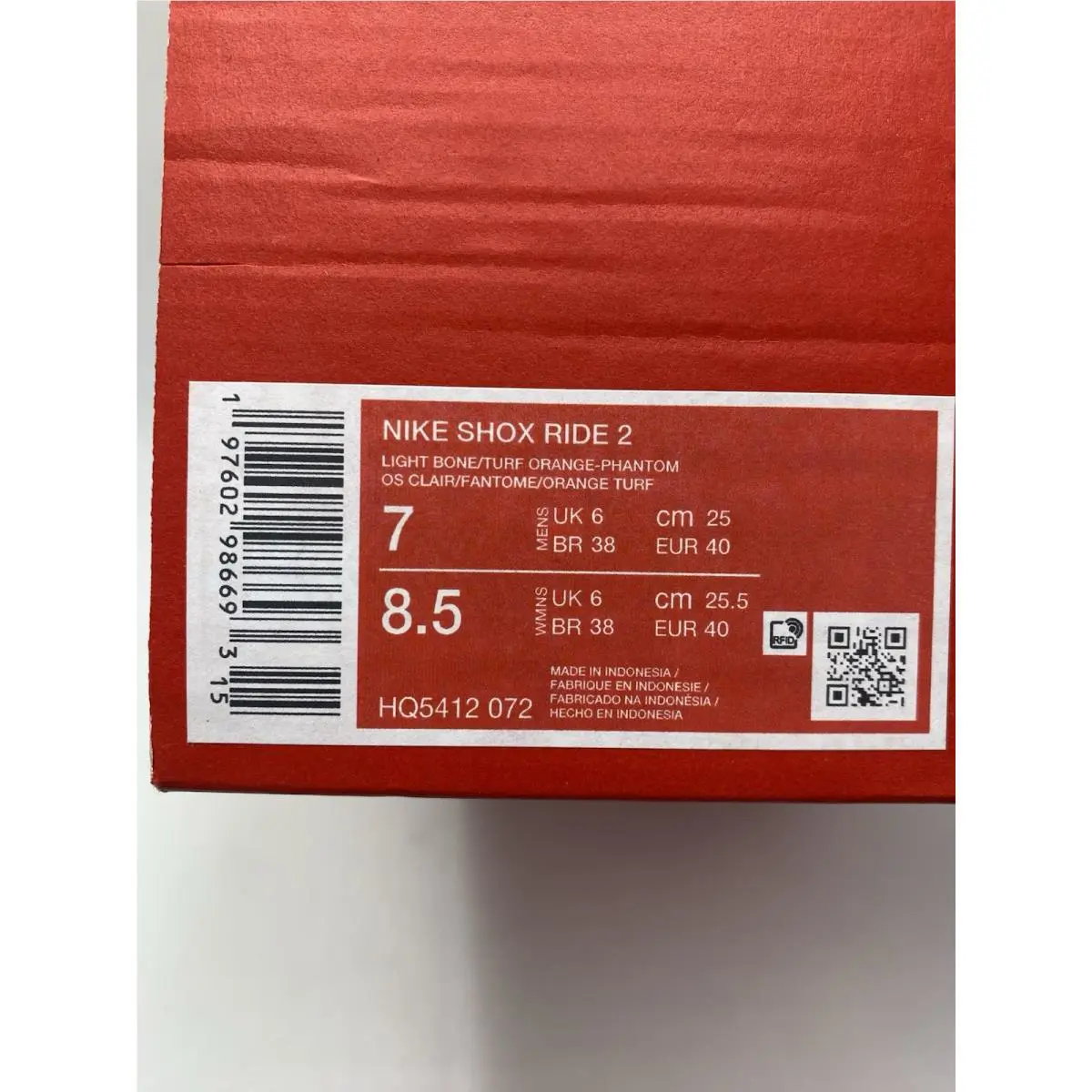 Nike shoes - Nike Shox Ride - Shox Ride - HQ5412 072 - Light Bone/Turf Orange-Phantom (UPC: 197602986693) 6