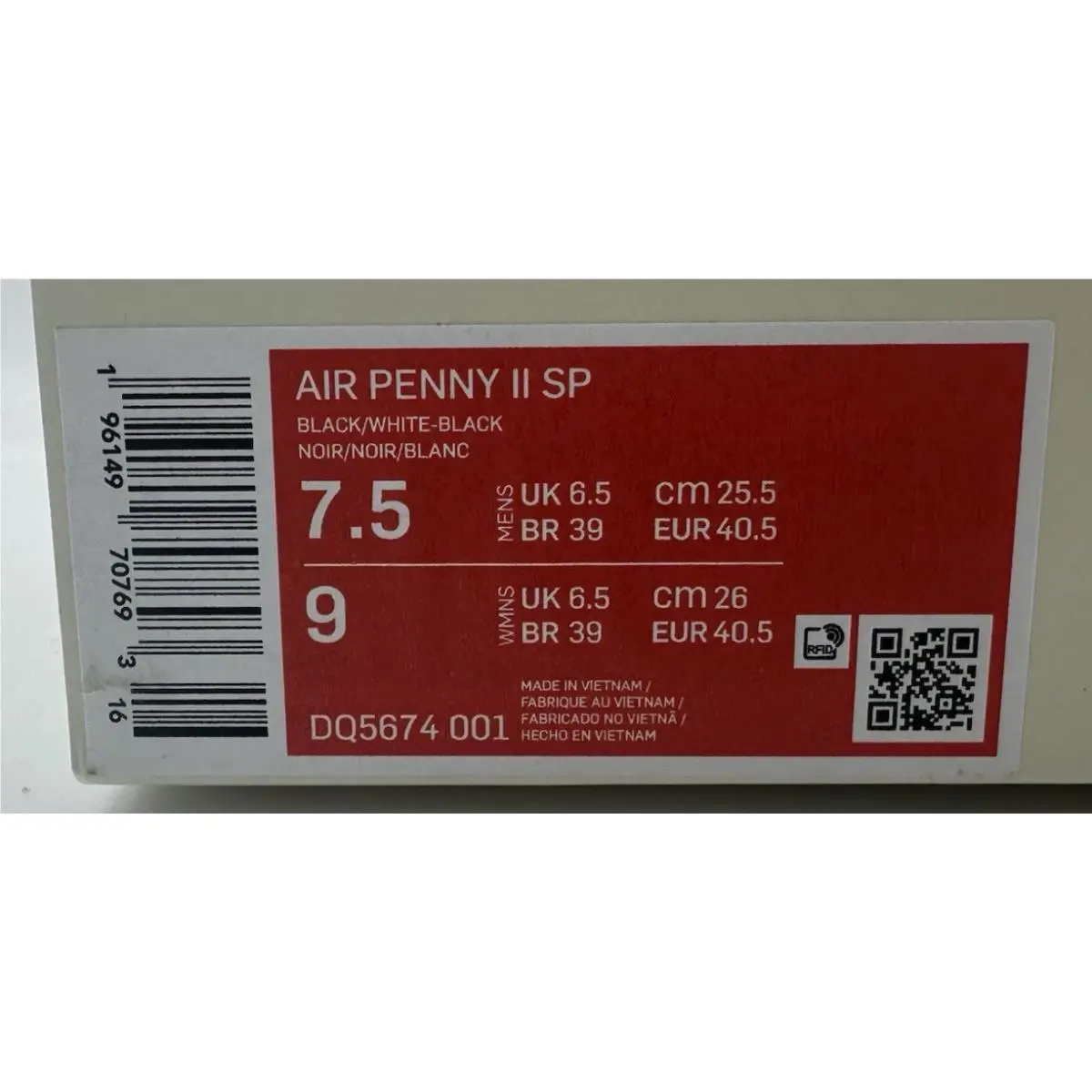 Nike shoes - Nike Air Penny 2 - Air Penny - DQ5674-001 - Black, Manufacturer: Black/Cobalt Pulse/White 9