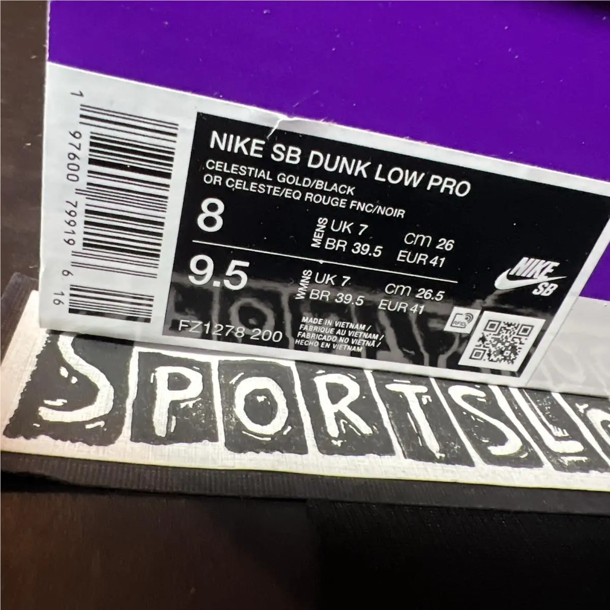 Nike shoes - Nike Dunk SB - Dunk - FZ1278-200 - Gold, Manufacturer: Celestial Gold/Black/Dark Team Red/Armory Navy/Baroque Brown (UPC: 0197600799196) 9