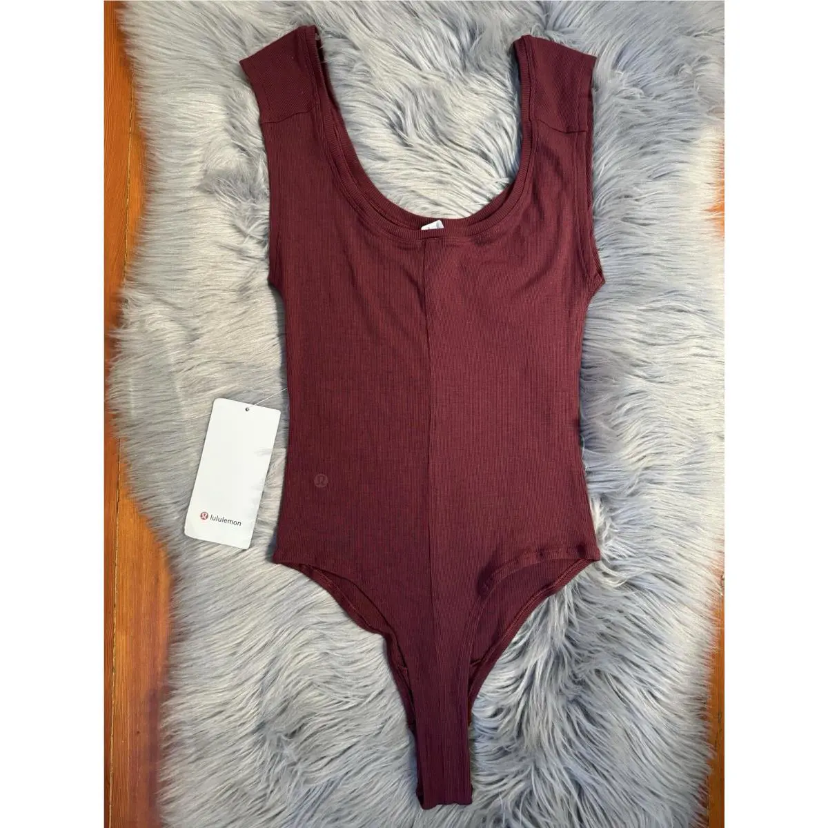 Lululemon clothing - NWT Lululemon 6 LA Scoop Neck Bodysuit Red Merlot Ribbed Snaps RA - Red 2